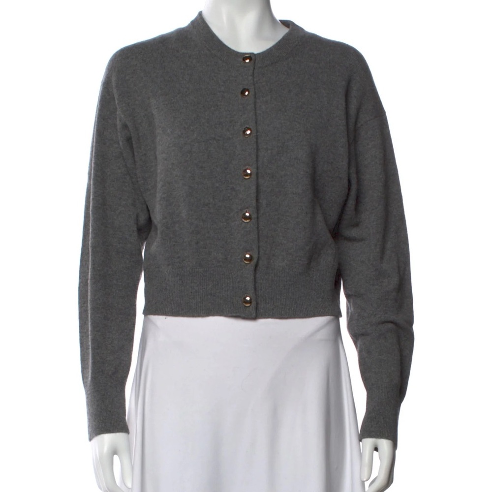 White + Warren Gray Cashmere Cardigan